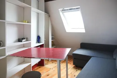 Coin salon dans l'établissement Studio with a view of the Eiffel Tower top