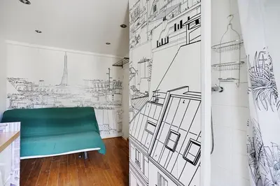 Un ou plusieurs lits dans un hébergement de l'établissement Cute boudoir studio - heart of Bastille