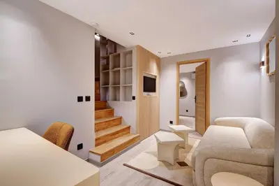 Coin salon dans l'établissement Modern souplex a c 2BR 6P– Near the Louvre Museum