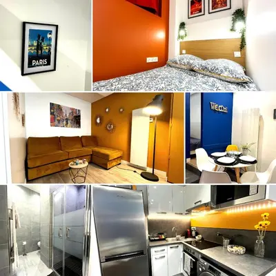 Cuisine ou kitchenette dans l'établissement Les Âmes Heureuses-Père Lachaise-Wifi by La Clé des Expos in Paris
