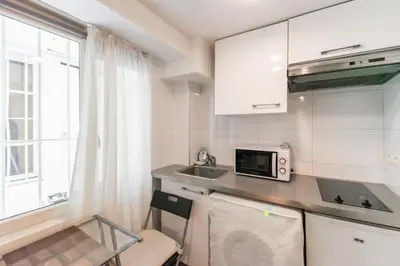 Cuisine ou kitchenette dans l'établissement Magnifique studio au cœur du Marais