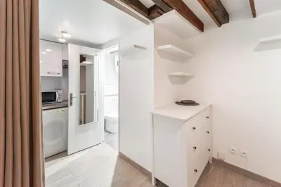 Cuisine ou kitchenette dans l'établissement Magnifique studio au cœur du Marais