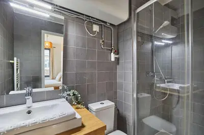 Salle de bains dans l'établissement Charming Apartment Boulogne facing Les Passages
