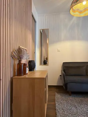 Coin salon dans l'établissement 20 sqm appartment with bedroom near Montmartre