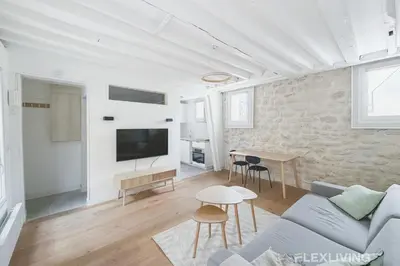 Télévision ou salle de divertissement dans l'établissement Spacious and charming one-bedroom apartment in the 3rd district
