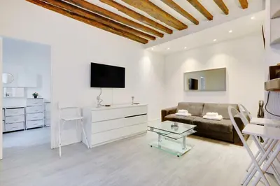 Télévision ou salle de divertissement dans l'établissement Charming apartment-1BR - 4P- Canal Saint-Martin
