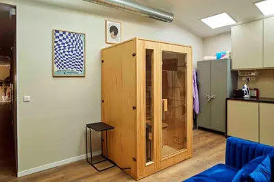 Cuisine ou kitchenette dans l'établissement Loods 7