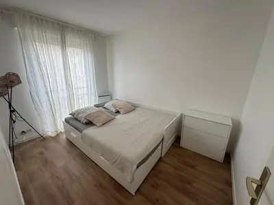 Un ou plusieurs lits dans un hébergement de l'établissement Comfort & charm - apartment for up to 6 guests