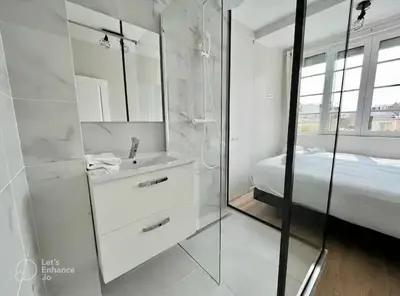Salle de bains dans l'établissement Exceptional apartment near Parc des Princes
