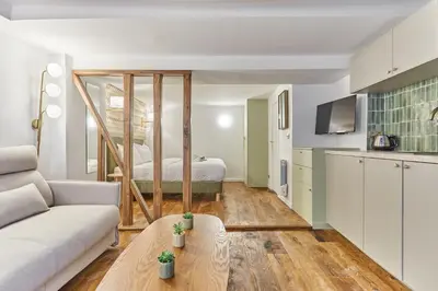 Cuisine ou kitchenette dans l'établissement Residence du passage