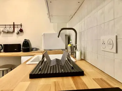 Cuisine ou kitchenette dans l'établissement Joli 2 pièces Jussieu Paris 5