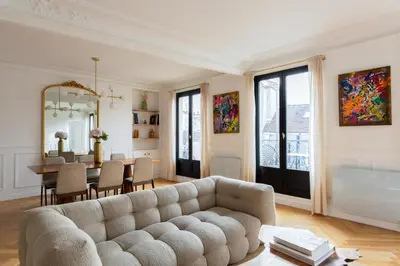 Coin salon dans l'établissement Le Marais - Iconic Penthouse with Balcony