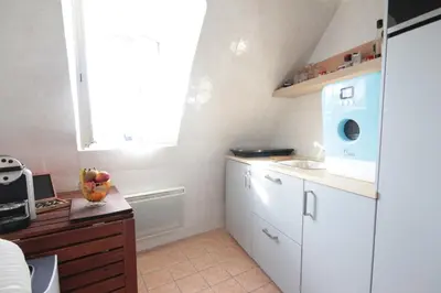 Cuisine ou kitchenette dans l'établissement Top floor studio & view - La Fayette / Opéra