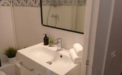 Salle de bains dans l'établissement Bright and Cozy Paris Stay
