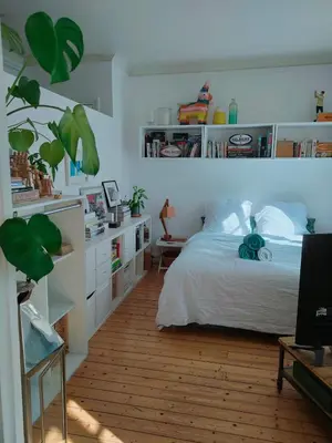Un ou plusieurs lits dans un hébergement de l'établissement Charming apartment Trocadéro Eiffel Tower