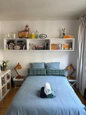 Un ou plusieurs lits dans un hébergement de l'établissement Charming apartment Trocadéro Eiffel Tower