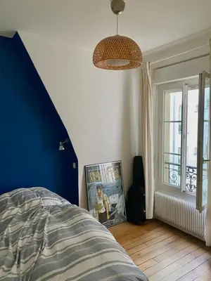 Un ou plusieurs lits dans un hébergement de l'établissement Beautiful new apartment close to Montmartre