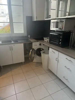 Cuisine ou kitchenette dans l'établissement Cute appartement