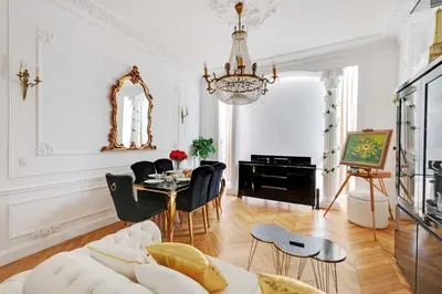 Coin salon dans l'établissement Luxury 2BDR 6P apartment - Arc de Triomphe