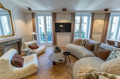 Coin salon dans l'établissement Architect Luxury Appartment - Marais