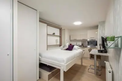 Un ou plusieurs lits dans un hébergement de l'établissement Beautiful and modern studio for 2 near Bastille
