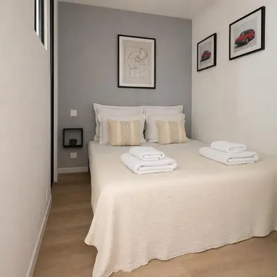 Un ou plusieurs lits dans un hébergement de l'établissement Joli Deux-Pièces Lumineux dans le 12e à Paris
