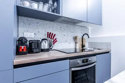 Cuisine ou kitchenette dans l'établissement Modern Courtyard House 6mn from Gare Montparnasse