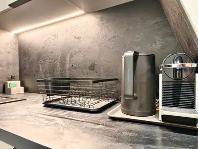 Cuisine ou kitchenette dans l'établissement Cozy Latin Quarter Stay near the Seine & Metro & For 4 N6-10