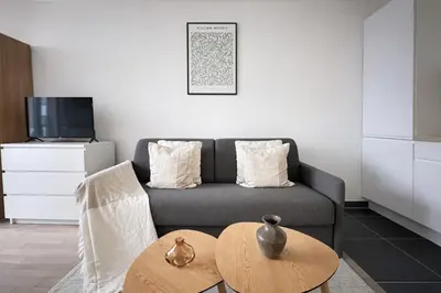 Télévision ou salle de divertissement dans l'établissement Magnifique Studio au bord de la Seine