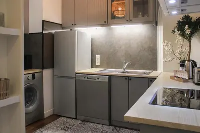 Cuisine ou kitchenette dans l'établissement Charmant appartement près de lOpéra et métro