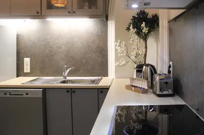 Cuisine ou kitchenette dans l'établissement Charmant appartement près de lOpéra et métro