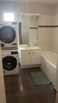 Salle de bains dans l'établissement Appartement confortable à Saint-Denis - 70 m² avec balcon
