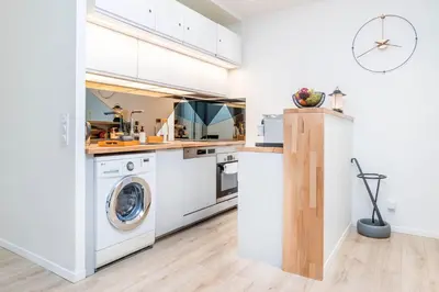 Cuisine ou kitchenette dans l'établissement Paris Expo Charm, 52m2, Couples&Business Friendly, 5mn walk to Expo Center Porte de Versailles