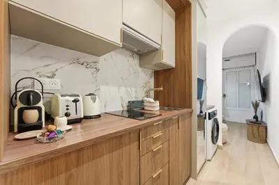 Cuisine ou kitchenette dans l'établissement Paris City Center République AC Studio