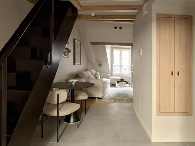 Un ou plusieurs lits dans un hébergement de l'établissement Luxury Flat in Le Marais
