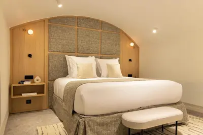Un ou plusieurs lits dans un hébergement de l'établissement Modern apartment -AC-1BR-4P-Panthéon