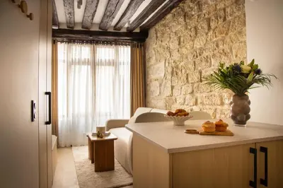 Coin salon dans l'établissement Modern apartment -AC-1BR-4P-Panthéon