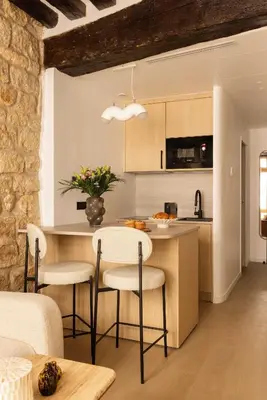 Cuisine ou kitchenette dans l'établissement Modern apartment -AC-1BR-4P-Panthéon