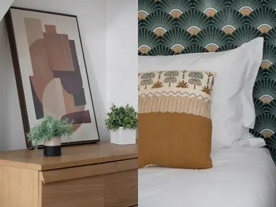 Un ou plusieurs lits dans un hébergement de l'établissement 129 Dilana - Charming Apartment Near République