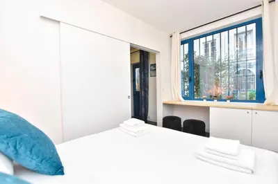 Un ou plusieurs lits dans un hébergement de l'établissement Superb apartment-1BR 2P - Sentier