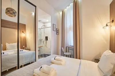 Un ou plusieurs lits dans un hébergement de l'établissement Superb apartment Le Marais