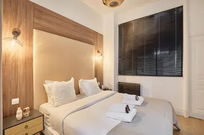 Un ou plusieurs lits dans un hébergement de l'établissement Superb apartment Le Marais