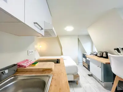 Cuisine ou kitchenette dans l'établissement Studio 11 - Paris Faubourg Bail Mobilite