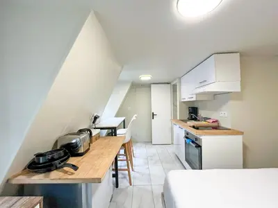 Cuisine ou kitchenette dans l'établissement Studio 11 - Paris Faubourg Bail Mobilite