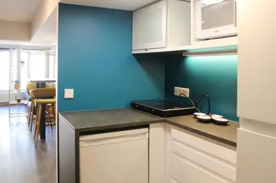 Cuisine ou kitchenette dans l'établissement Bel appartement - Musée du Louvre