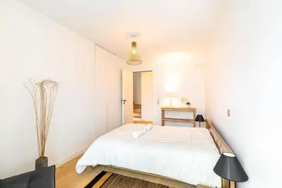 Un ou plusieurs lits dans un hébergement de l'établissement Superbe Duplex neuf - Paris 16