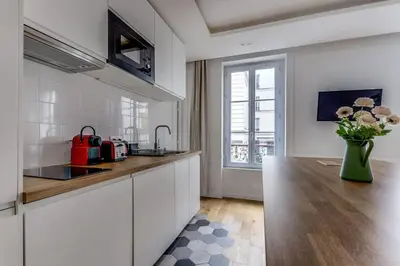 Cuisine ou kitchenette dans l'établissement Bel appartement au coeur de Paris