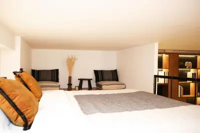 Un ou plusieurs lits dans un hébergement de l'établissement Cosy Appartement Studio Moderne Mezzanine - 4P