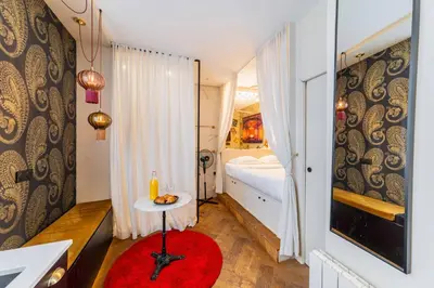 Un ou plusieurs lits dans un hébergement de l'établissement Studio Paris 15 Proche Tour Eiffel WiFi 2P