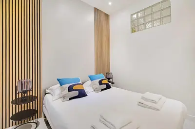Un ou plusieurs lits dans un hébergement de l'établissement Appartement familial cosy a Paris 3 Proche Marais